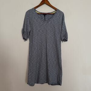 Talbots Women's T-shirt Dress Blue White Striped Cotton Modal Size S